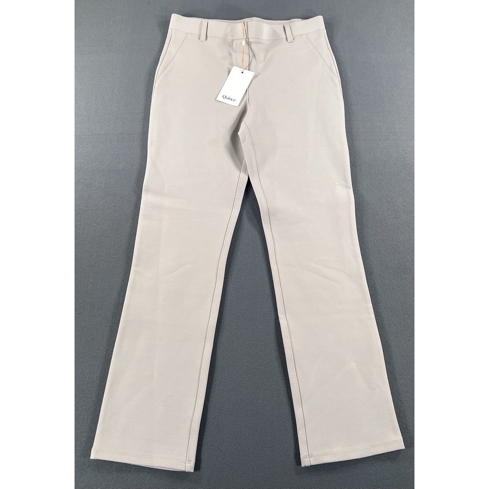 Quince size XS Ultra-Stretch Ponte Straight Leg Pants in Ecru Beige NWT